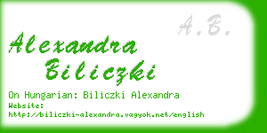 alexandra biliczki business card